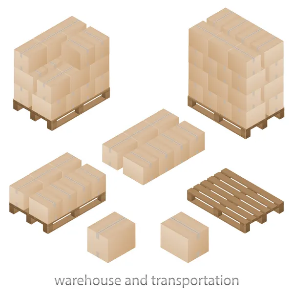 Kisten und Paletten — Stockvektor