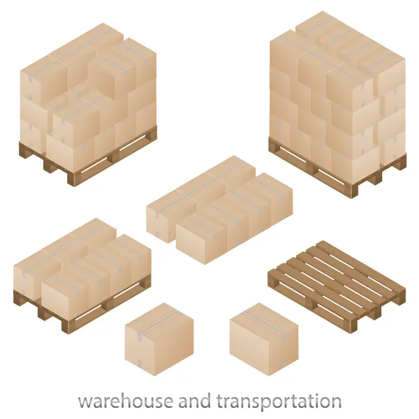 Cajas y paletas — Archivo Imágenes Vectoriales