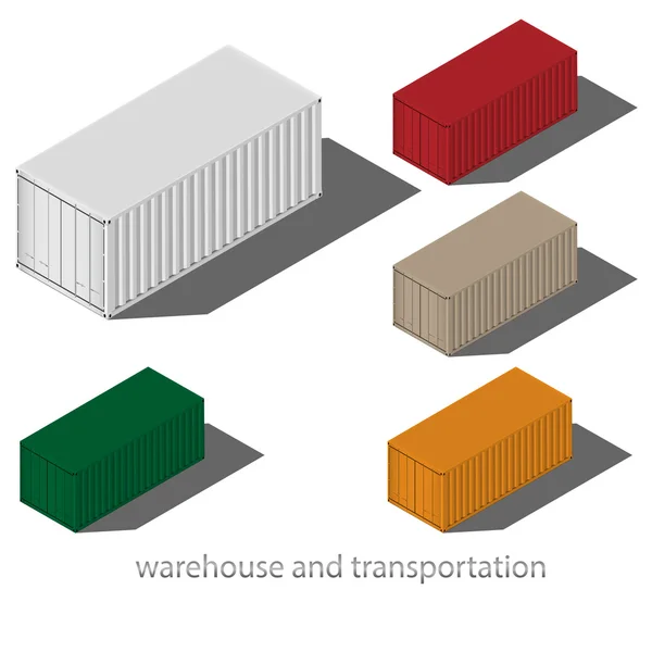 Vrachtcontainer vector illustratie geïsoleerd op witte achtergrond — Stockvector