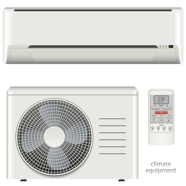 Air conditioner systeem set — Stockvector