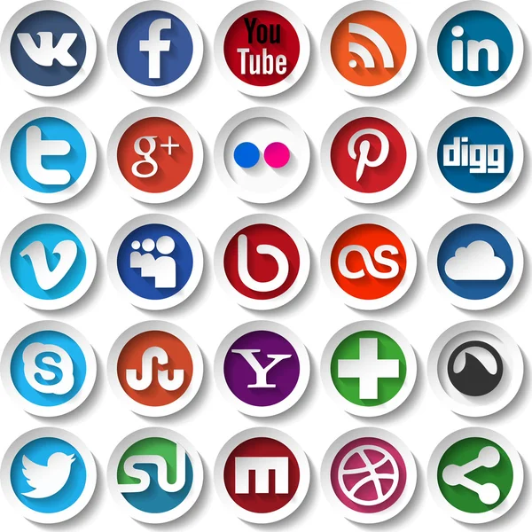 Iconos de redes sociales — Vector de stock