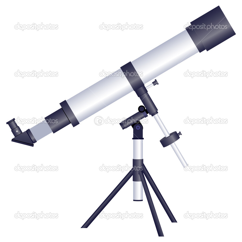 Telescope on a white background