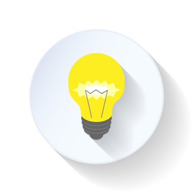Electric light bulb flat icon clipart