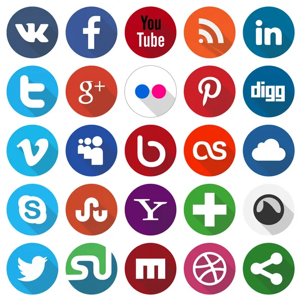 Sosyal medya simgeleri — Stok Vektör