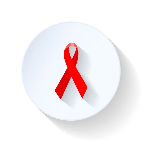 Emblema AIDS icona piatta — Vettoriale Stock