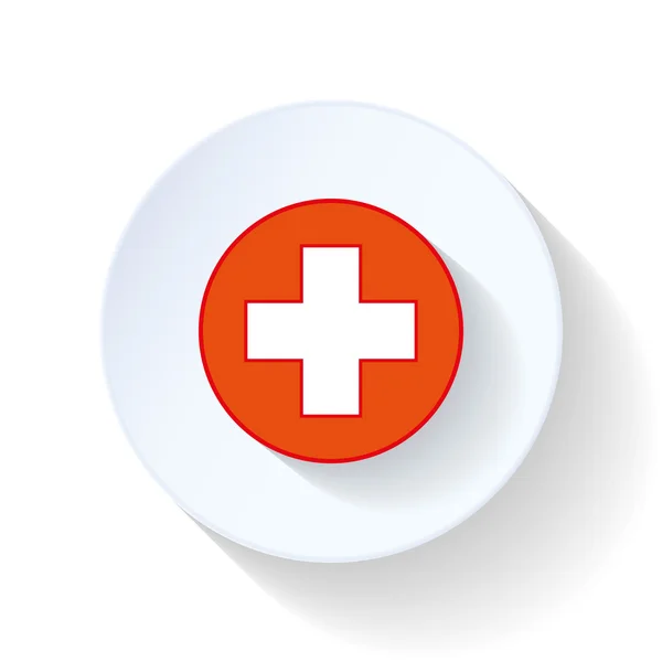 Cross Ambulance flat icon — Stock Vector