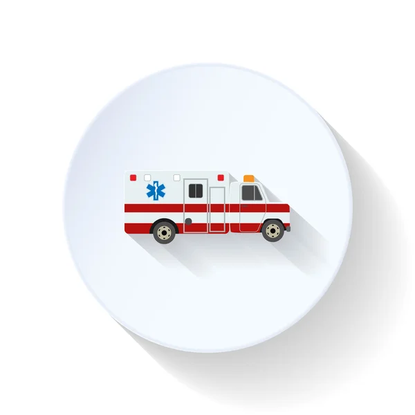 Ambulance car flat icon — Stock Vector