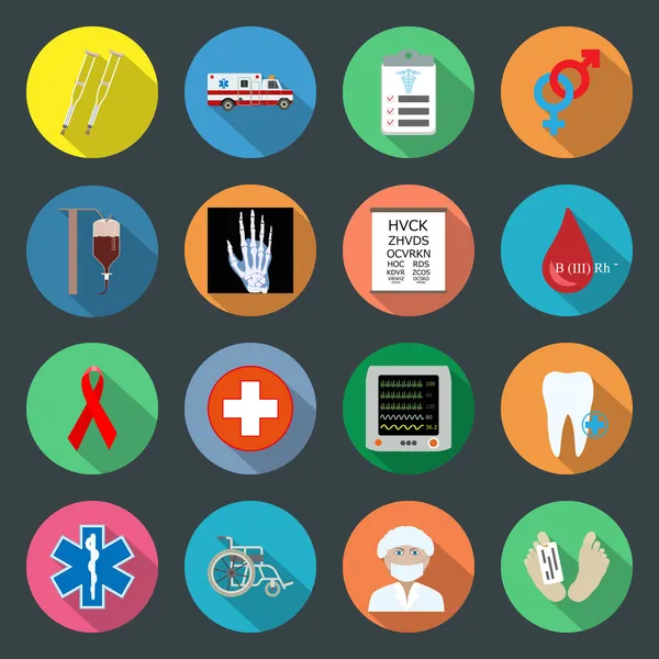 Medicina iconos planos conjunto 2 — Vector de stock