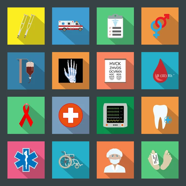 Medicina iconos planos conjunto 2 — Vector de stock