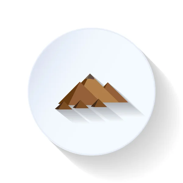 Pyramides égyptiennes icône plate — Image vectorielle