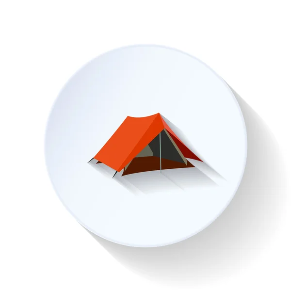 Tourist tent flat icon — Stock Vector