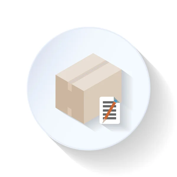 Box s nákladním listu ploché ikony — Stockový vektor