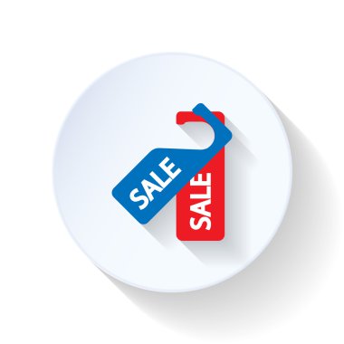 Satılık etiketi düz simgesi