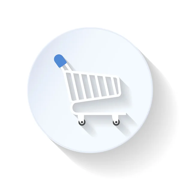 Carrito de compras icono plano — Vector de stock