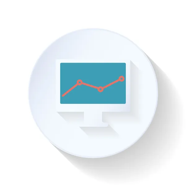 Wykres w ikonę płaski ekran — Wektor stockowy