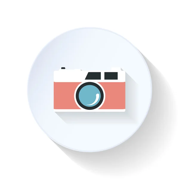 Appareil photo icône plate — Image vectorielle