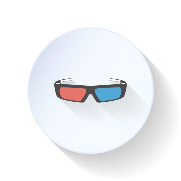 Ícone plano de óculos 3D — Vetor de Stock