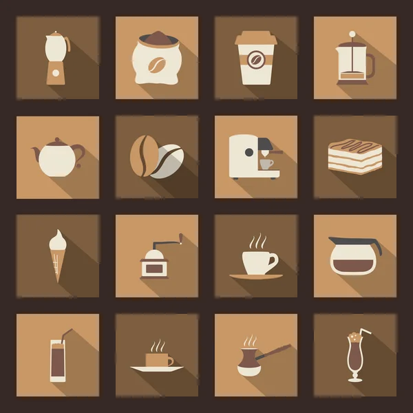 Coffe flat icons set — Stock Vector