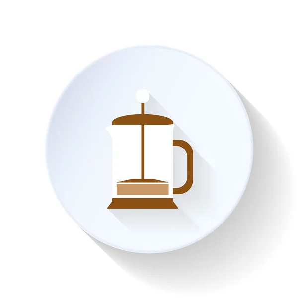 Cafetera icono plano — Archivo Imágenes Vectoriales