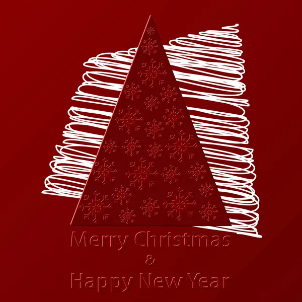 Noël rouge et carte postale du nouvel an — Image vectorielle