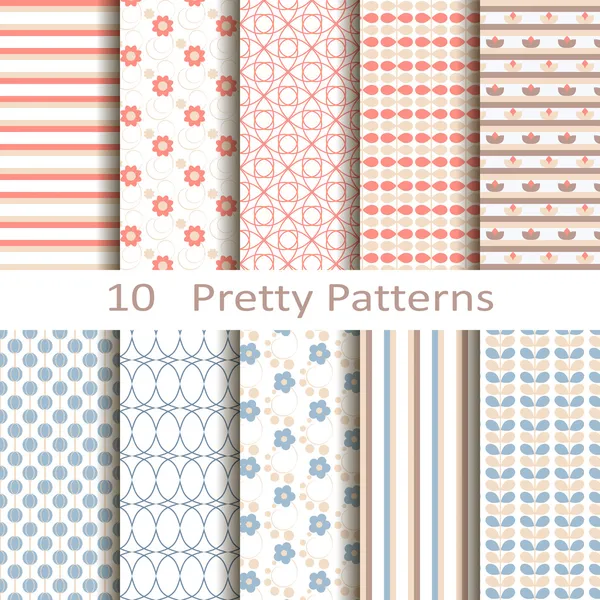 Set of ten pretty patterns — Stock Vector