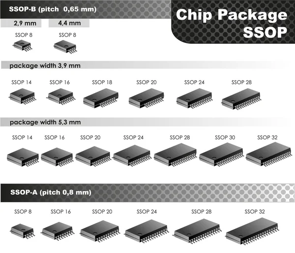 Chip Package (SSOP) — Stock Vector