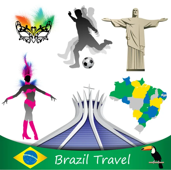 Brasil viajes, vector — Vector de stock