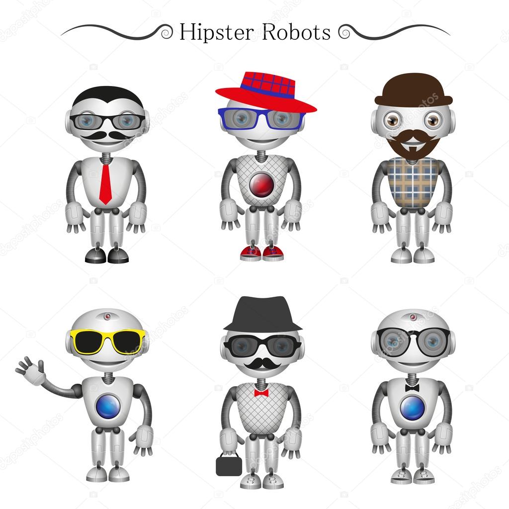 Vector hipster robots