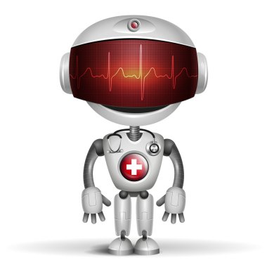 robot doktor stetoskop ile.