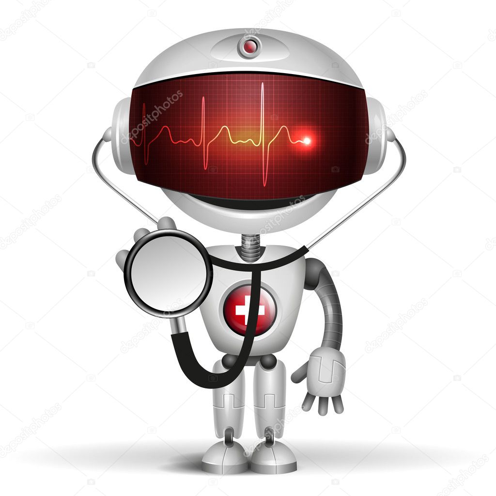 Robot Doctor with stethoscope.