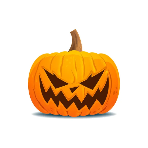 Una Calabaza Halloween Con Una Cara Sonriente Aísla Sobre Fondo — Vector de stock