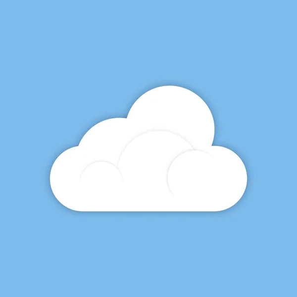 Icona Della Nuvola Bianca Isolata Uno Sfondo Blu Solido Illustrazione — Vettoriale Stock