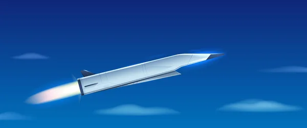 Missile Hypersonique Vole Dans Ciel Missile Diagonale Illustration Vectorielle Graphismes Vectoriels