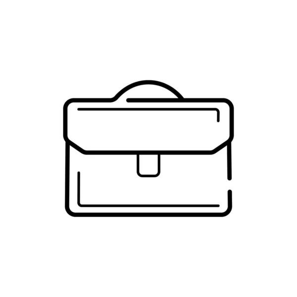 Black Line Icon Briefcase Isolated Just White Background Vector Icon — Vettoriale Stock