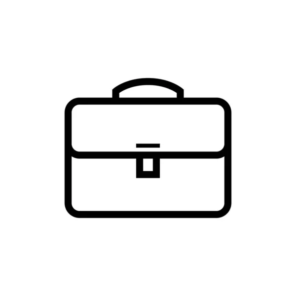 Line Icon Briefcase Isolated White Background Black Linear Icon Business — Stockvektor