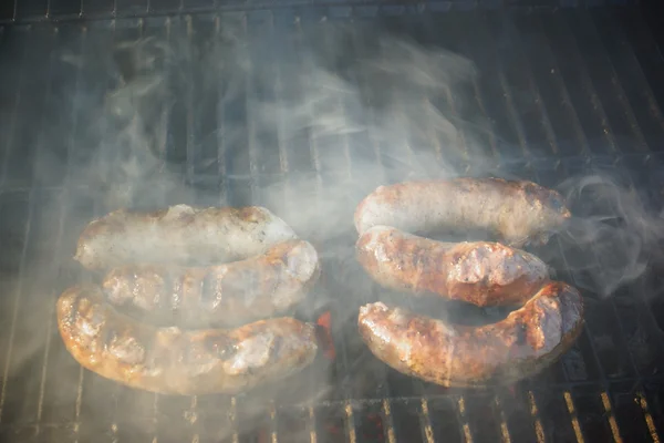 Grimace Sausage Bratwurst Grill — Stock Photo, Image