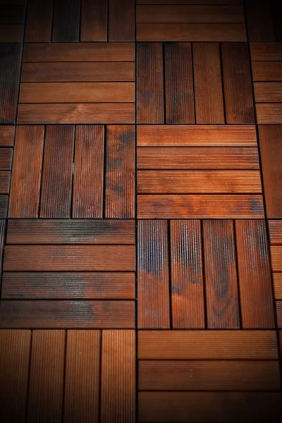 Quadratische Mosaik gemusterten Holzboden Hintergrund — Stockfoto