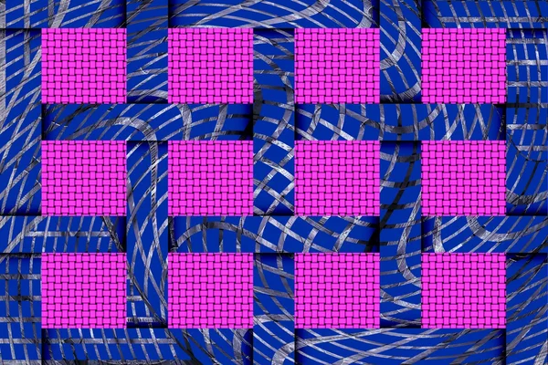 Abstrakte festliche blaue Hintergrund von 12 lila Zellen — Stockfoto