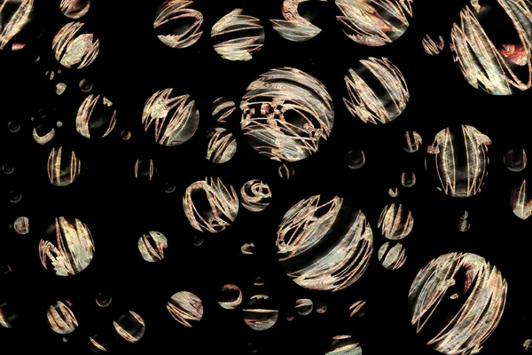 Silver sphere in black space. Digital art background — Stock Photo, Image