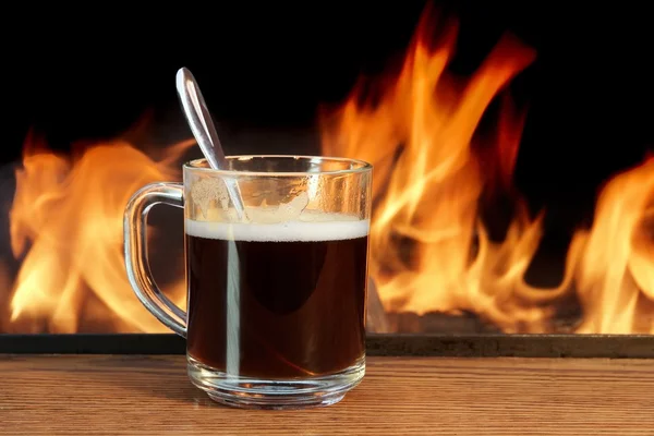 Sıcak kahve ve yangın xxxl — Stok fotoğraf