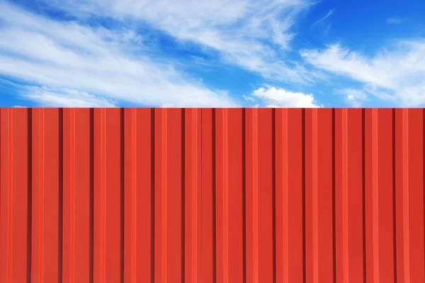 Metal sheet wall on cloudy sky day, XXXL Backgrond — Stock Photo, Image