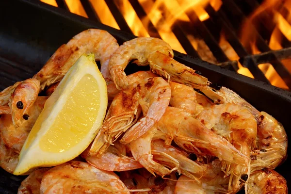 Grilled  Seafood on open BBQ fire, XXXL — Stock Photo, Image