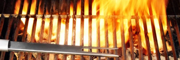 BBQ narzędzie ogień płomienie grill Łopatka widelec, xxxl — Zdjęcie stockowe