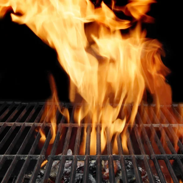 Empty BBQ Grill and Burning Charcoal, XXXL — Stock Photo, Image