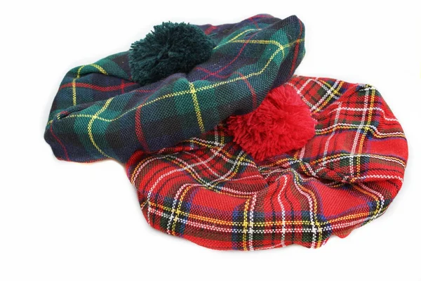 Szkocka kratę kapelusz. maski — Zdjęcie stockowe