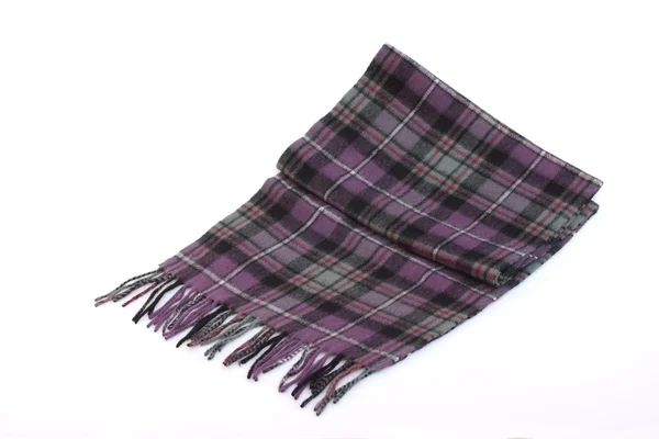 Warm en zacht violet tartan sjaals — Stockfoto