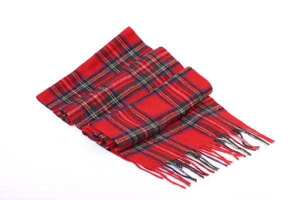 Warm and soft red Tartan Scarves — Stock Photo, Image