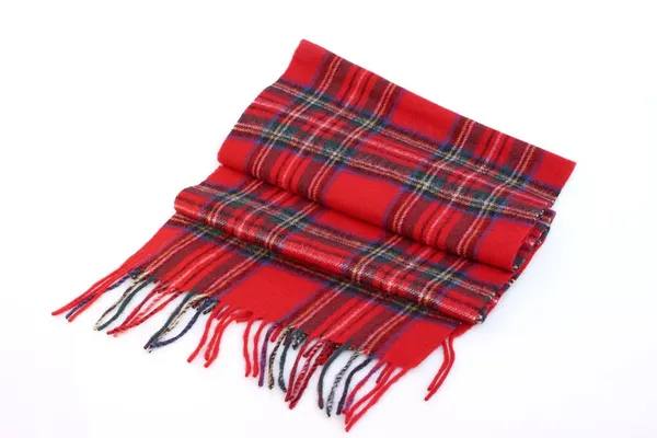 Warm and soft red Tartan Scarves — Stock Photo, Image