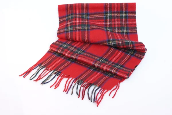 Warm en zachte rode tartan sjaals — Stockfoto