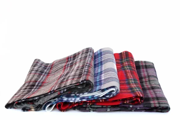 Veelkleurige tartan sjaals — Stockfoto